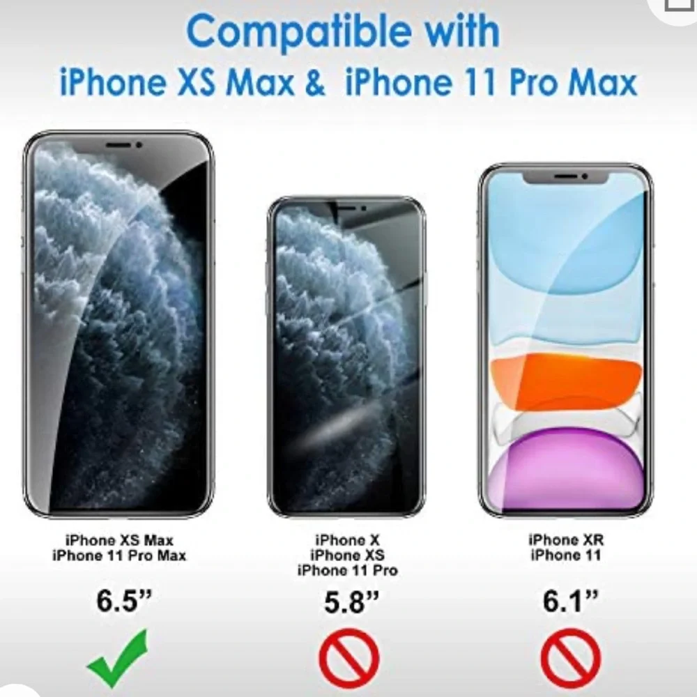 Screen Protector for iPhone 11 Pro Max and iPhone Xs Max 6.5-Inch, 2-Pack
